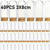 40pcs Glass Cloche Bell Jars with Cork Lids 3x8cm Dome Display Containers Elegant Decorative Message Bottles Home Wedding Decor
