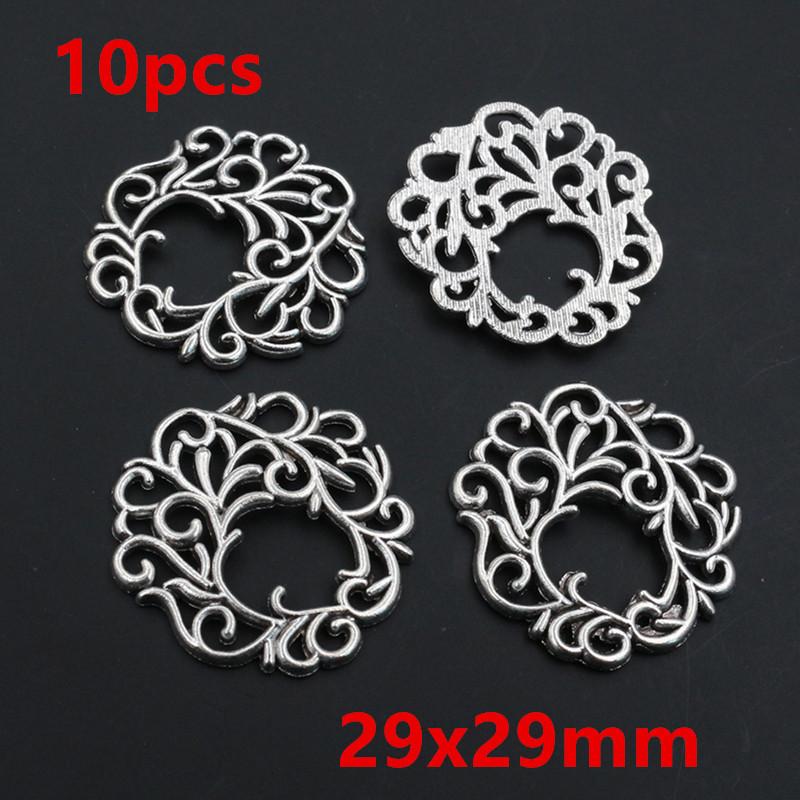 10-50pcs Flower Charms Connector Boho Vintage Pendants Alloy Metal DIY Jewelry Making Accessories Findings Crafts