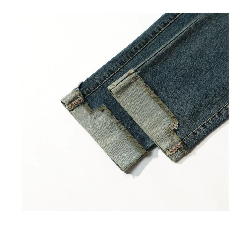 Women's High-Waisted Slim-Fit Straight-Leg Jeans - Petite Cropped Cigarette Pants for Autumn/Winter 2024