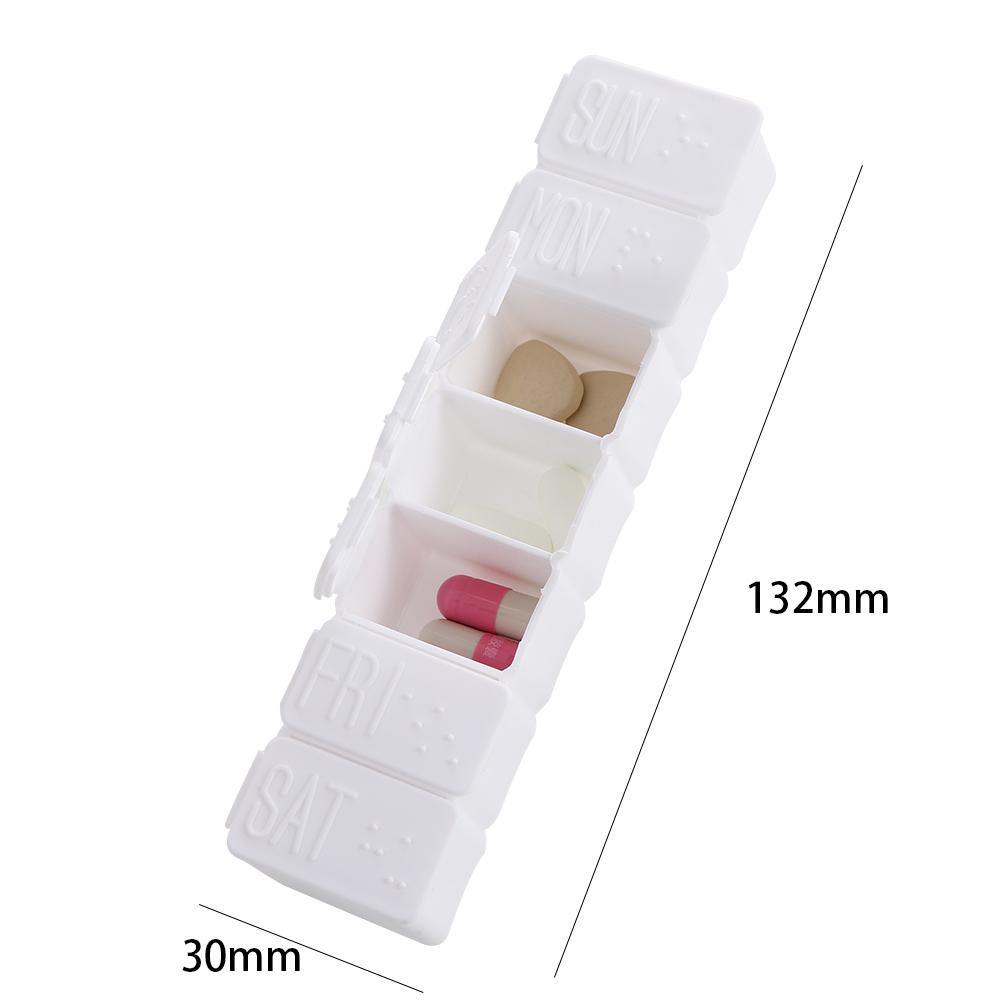Pill Organizer Tablet Case Container Organizer 7 Day Weekly Pill Storage Box Pill Case Braille