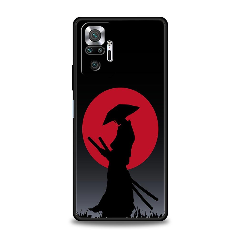 Japan Redsun Samurai Bushido For Xiaomi Redmi Note 12 Phone Case 10C 10 11 9 8 Pro Plus 9S 7 8T 9T 9A 8A 9C K50 K40 Gaming Cover