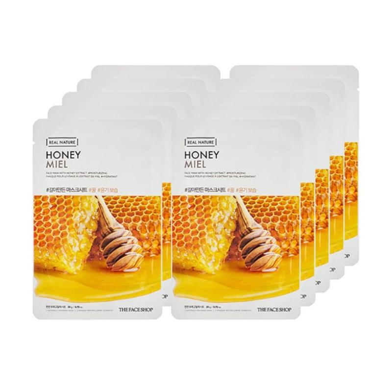 THE FACE SHOP Real Honey Sheet Mask Set (10 pcs) 10 sheets