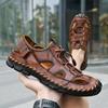 Summer Mens Leather Sandals Men's Closed Toe Sandals Breathable Casual Sneakers Sandals for Men Mens Sandals