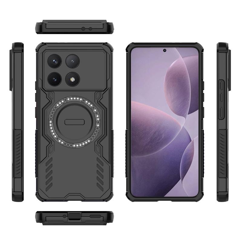 Armor Case For Xiaomi Poco F6 Pro Magnetic Adsorption Wireless Charge Back Cover Poco F6 F7 Pro X6 Pro Case For Poco F6 Pro Case