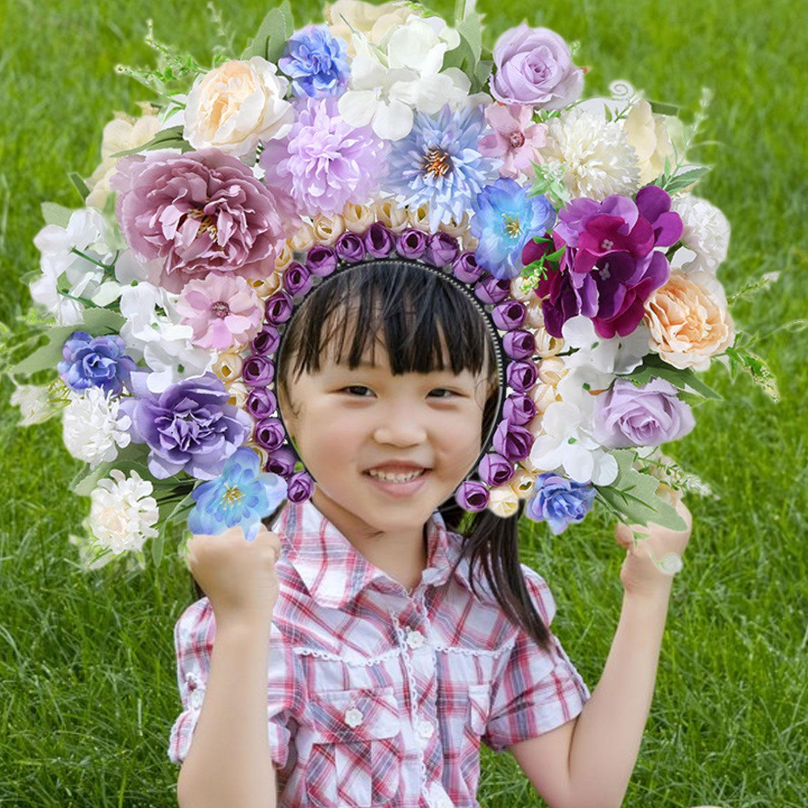 

DIY Artificial Flower Headband Kit Floral Hairband Set Crafting Projects Material Package for фіолетовий
