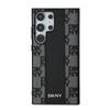 Dkny kožené kostkované pouzdro Magsafe s mono vzorem pro Samsung Galaxy S24 Ultra - černé