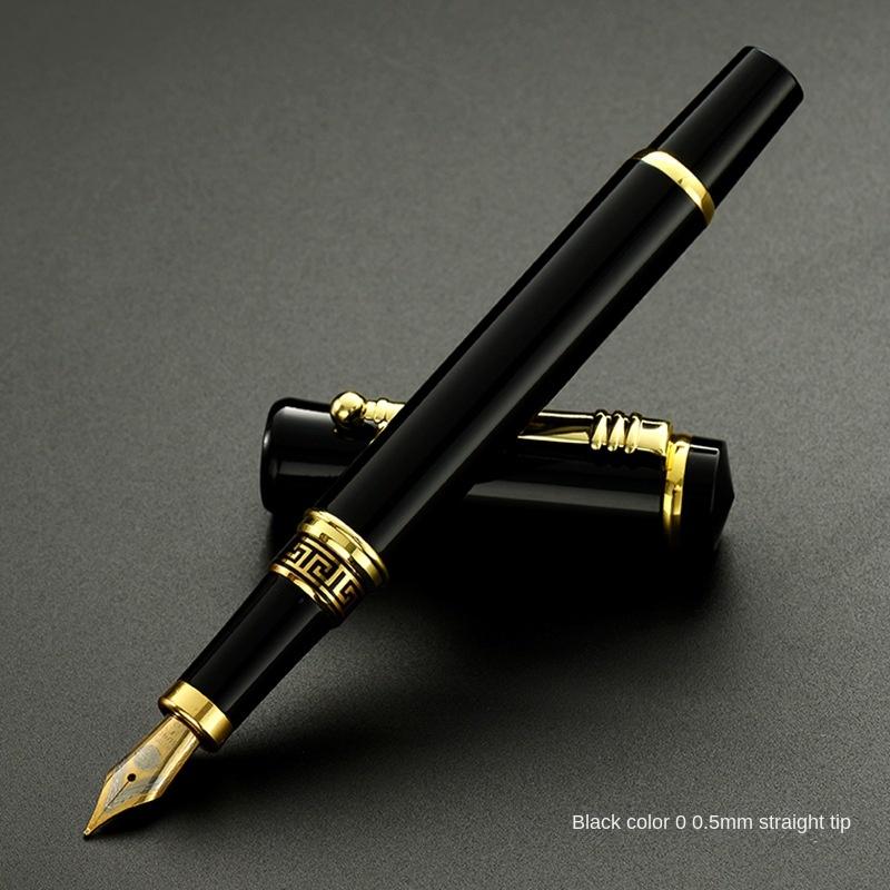 Iridium Nib Electroplated Piano Lacquer Metal Fountain Pen Business Meeting Gift Engraving Pen