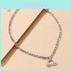 Trendy Silver Cherry Face Pendant Necklace For Women Fashionable Geometric Design Jewelry