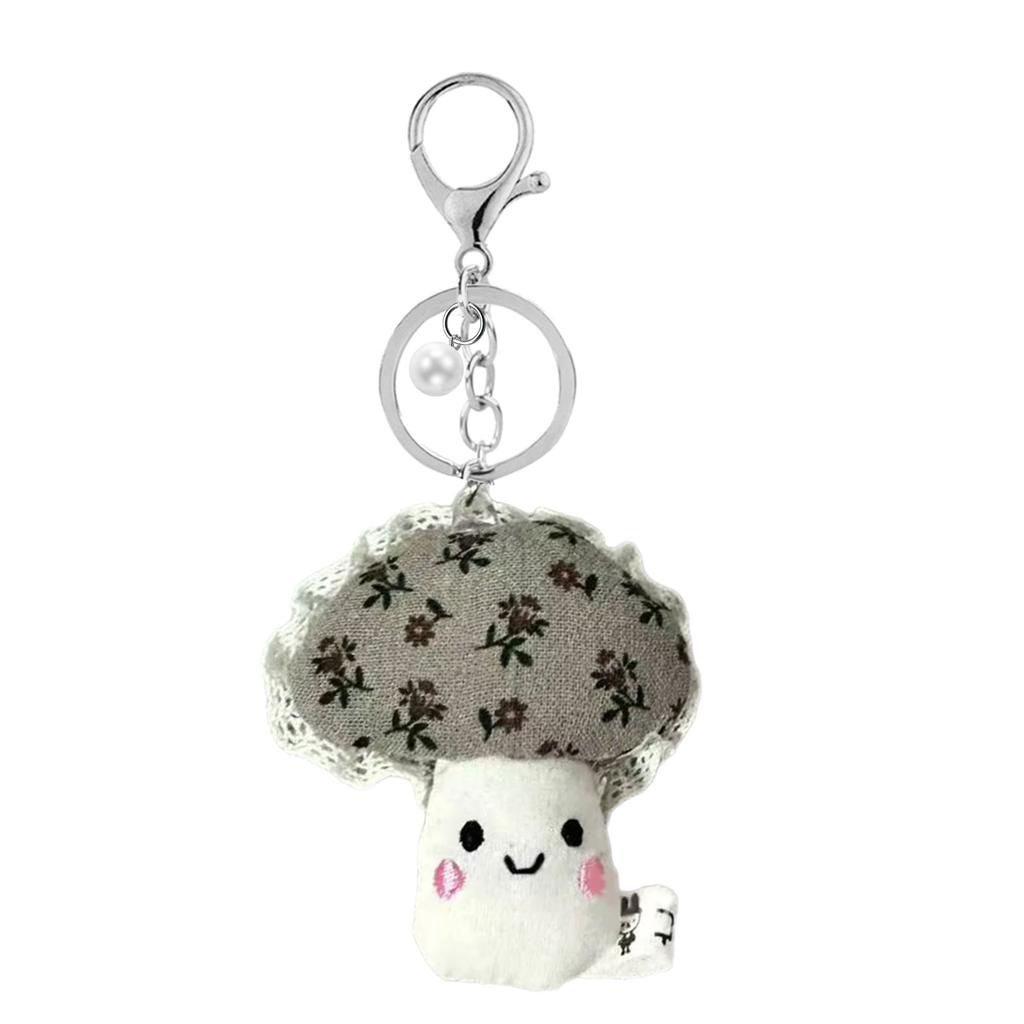 Lightweight Fabric Floral Mushroom Key Clip Keychain Pendant for Easy Carry Key Holder Bag Charm Decorative Item