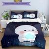 3pcs Bubu and Dudu2 Pattern Bedding Set Duvet Cover Set Includes Duvet Cover &pillowcases, Perfect All Season Bedroom Decoration & Gift