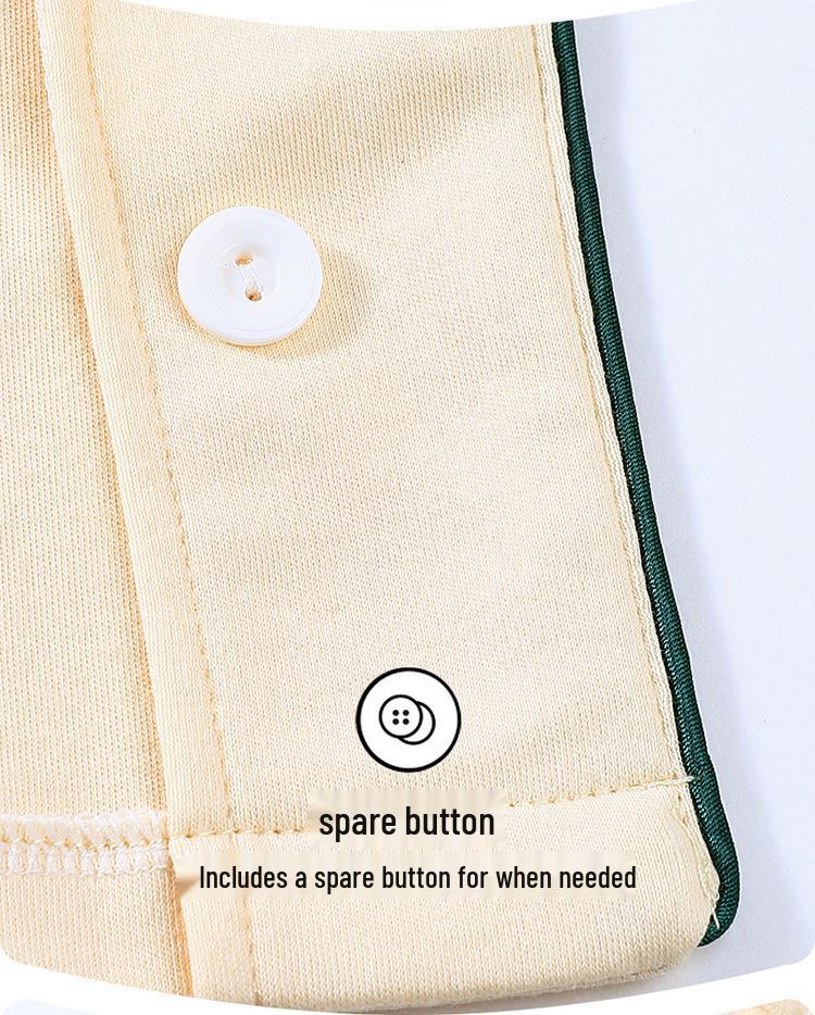 Cárdigan de maternidad de algodón puro para primavera y otoño: Pijama de Color Sólido para Lactancia Prenatal y Postnatal con Cuello Solapa
