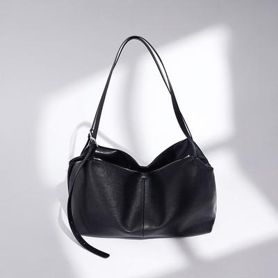 Fashion Women's Bags Versatile Simple Portable Shoulder Bag Large Capacity with Zipper Leather Commuter Tote Bag