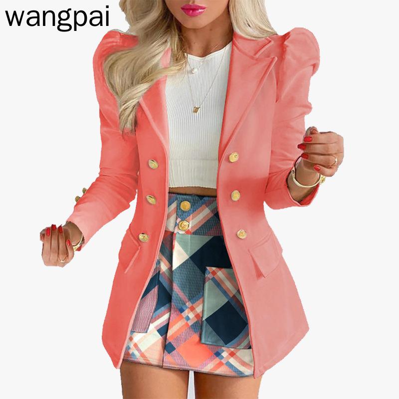 Zweiteiliges Set für Damen, Herbst und Winter, lässig, langärmelig, Anzugjacke, bedruckter Rock