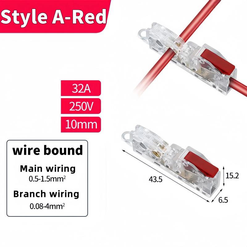 T-Type Stripping Free Wiring Connector with Fixing Hole Quick Branch Splice Junction Box Lever Wire Connector Home Appliances