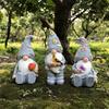 3 Pezzi Resina Figure Elfo Senza Volto Stile Country Americano Artigianato per Giardino Scrivania Ingresso Decorazioni Piante in Vaso