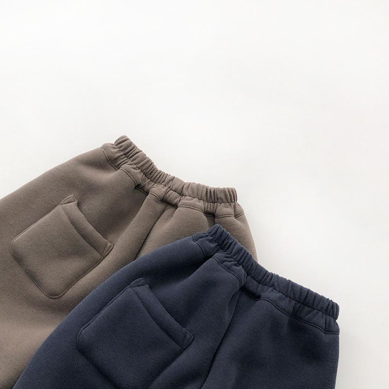 Jungen Gefütterte Jogginghosen Kinder Lässiger Stil Gefütterte Jogginghosen Winter Mädchen Einteiler Verdickt Warm Lockere Hosen 1-8J