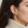 S925 Sterling Silver Natural Pearl Amethyst Tiger Eye Jasper Colored Treasure Stud Earrings Women'S French Retro Sunflower Earrings