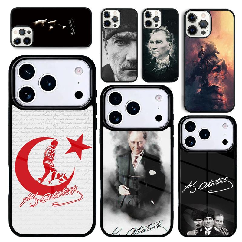 Capa Case for iPhone 17 Air 16 Pro Max 15 Plus 11 13 Mini 14 12 Back Phone Cover Turkey Mustafa Kemal Ataturk