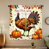 Piece Set High Definition Digital Printed Curtainsthanksgiving Style Pheasant Orange Pumpkins Autumn Leaveshome Decoration Curtain Polyester