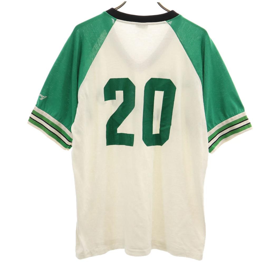 Swingster 80s 90s Made in USA Old Short sleeve V neck T-shirt L baseball Men's Used