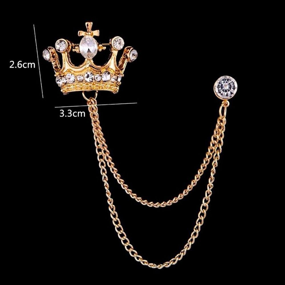 1Pcs Temperament Chain Brooch Vintage Collar Jewelry For Women Dress Mens Shirt Suit Set