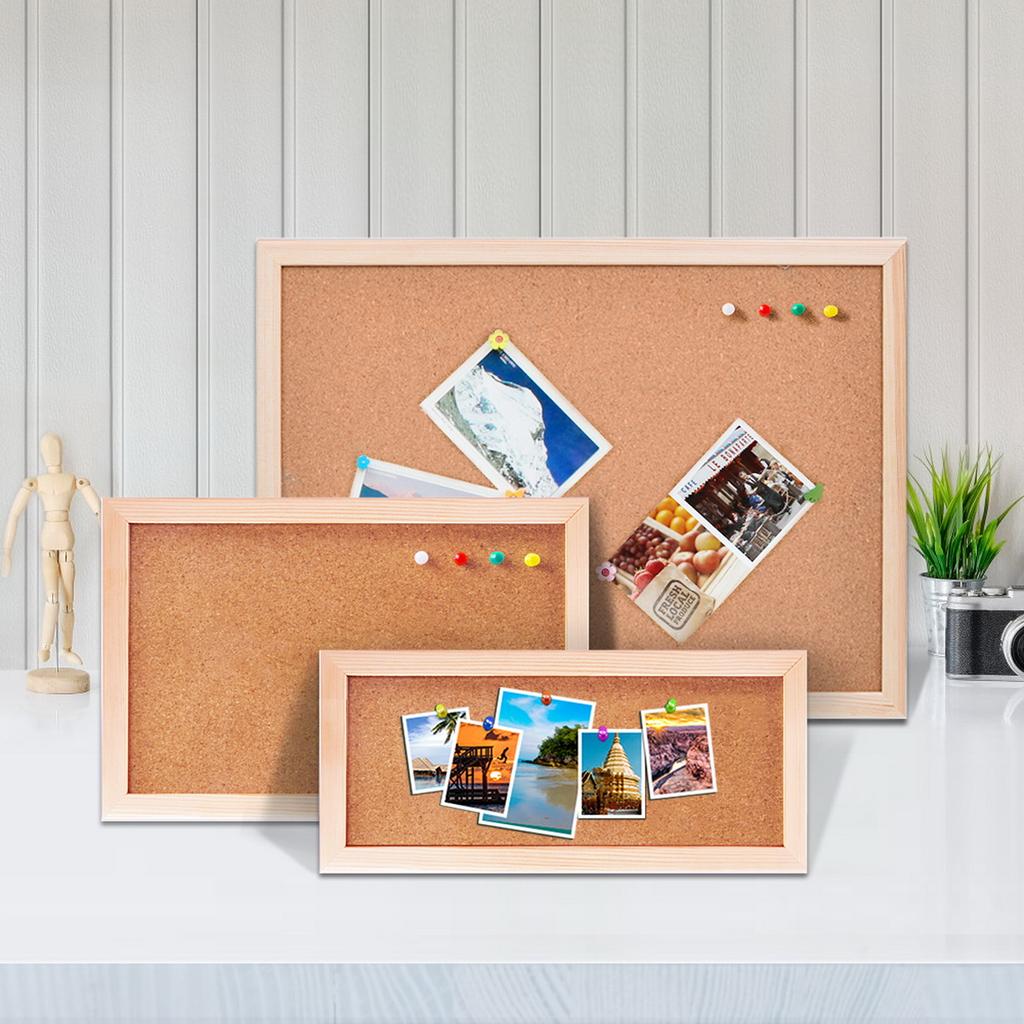 Vintage Pine Wood Frame Cork Board Message Board 3 Sizes Available for Photo Display And Bulletin Use