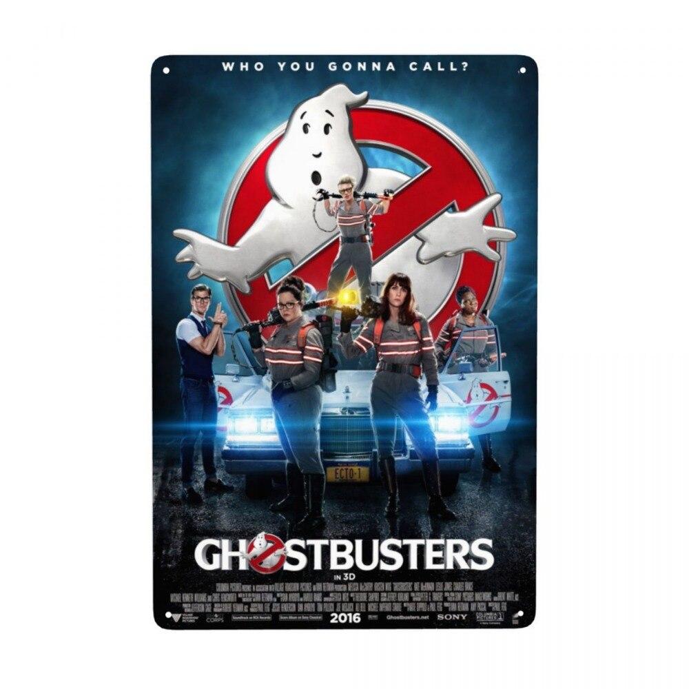 Vintage Cartoon Anime Ghostbusters Metallschild Blechschild Perfekte Wanddekoration für Pub Man Cave Bar oder Zuhause Dekoratives Kunstwerk für
