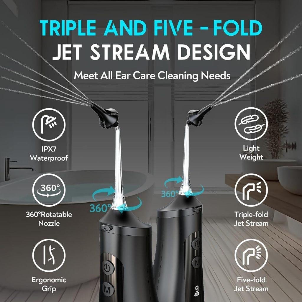 IPX7 Waterproof Ear Wax Removal Tool 9 Pressure Settings Water Powered Ear Cleaner Safe and Effective Ear Cleaning Kit