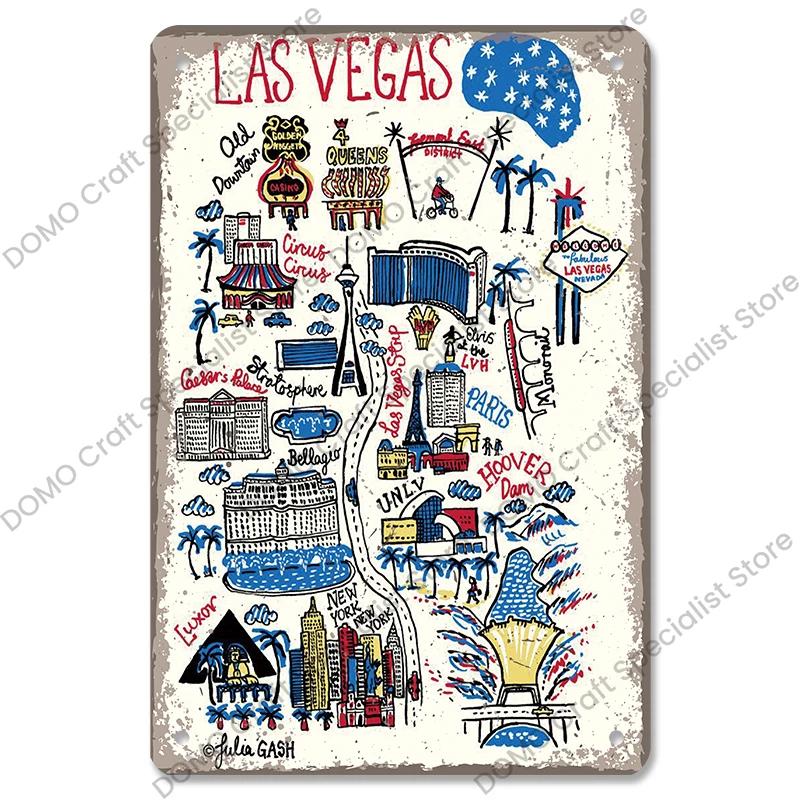Vítejte v Las Vegas Plaque Plechové cedule Vintage Nevada Casino Kovový plakát Nástěnná dekorace pro Bar Club Man Cave