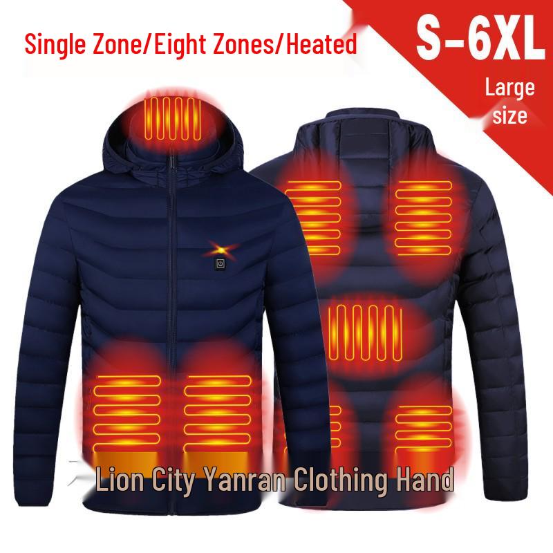 Dual-Control Hooded Heated Jacket with Three-Speed Intelligent Temperature Heating