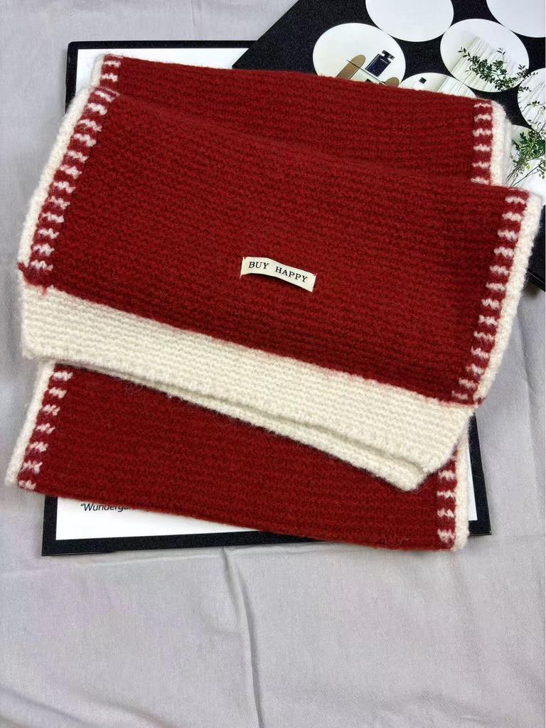 Korean Style High-End Wool-Blend Soft Knit Scarf: Warm, Versatile Autumn/Winter Snood for Women and Students