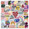 50pcs Waterproof Motivational Graffiti Stickers - Classical Chinese Design for Luggage, Skateboards, Refrigerators, Laptops