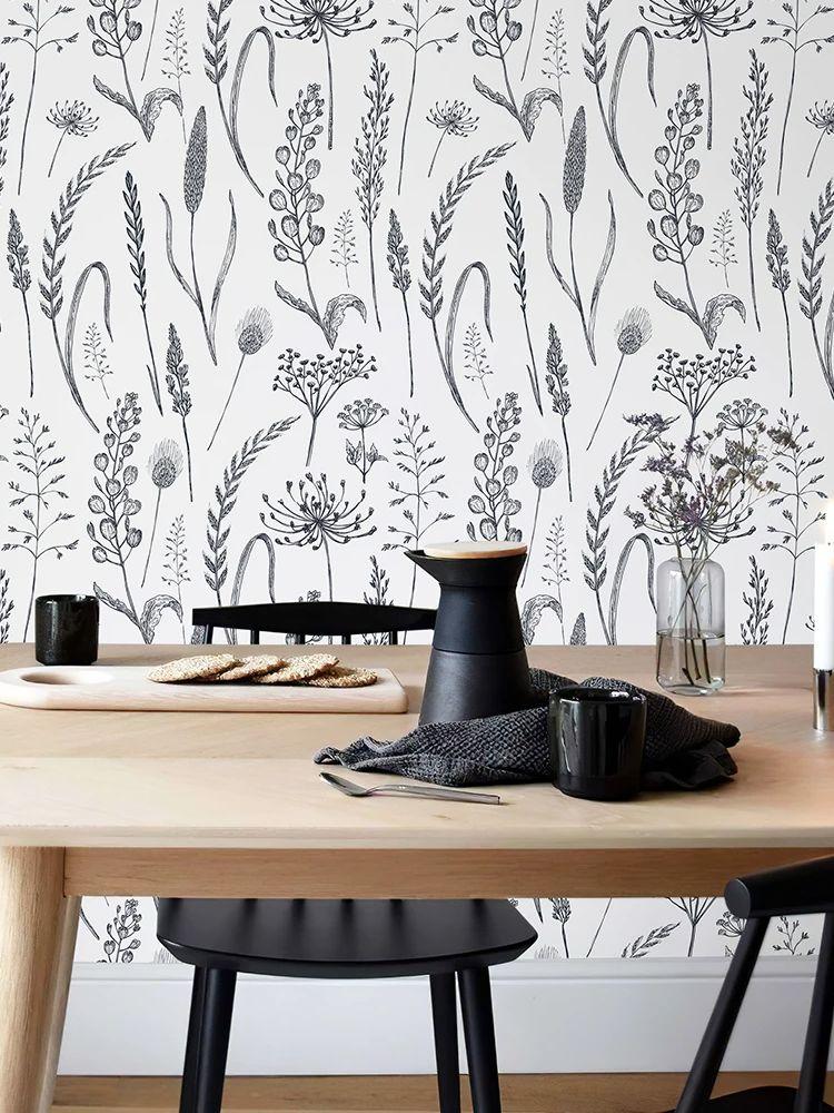 

Белые обои с бахромой, самоклеящиеся, эскиз, цветочные и листья, ПВХ обои, элегантные, водонепроницаемые, цветы, декор для ванной комнаты, кухни 44cmx300cm
