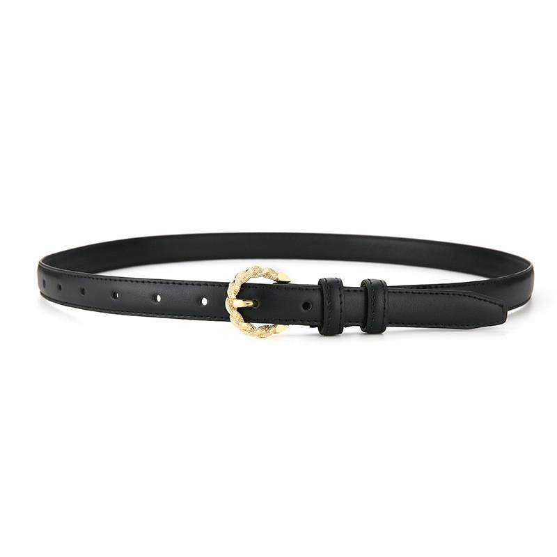 Women Leather Belt Casual Fashion Cowhide Slim Waist Belt For Outdoor Wear