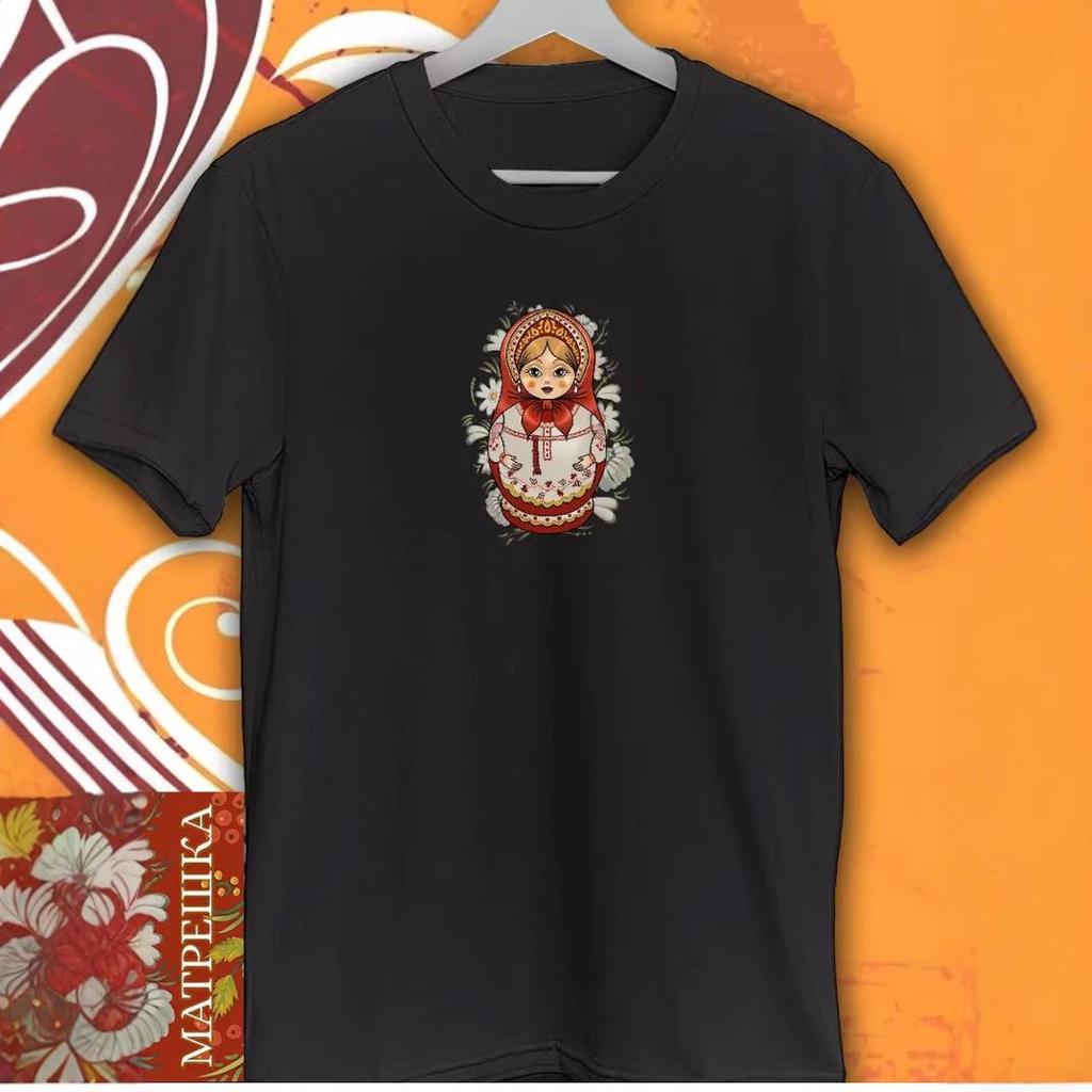 Unisex Sommer Fukujin Print Baumwoll-T-Shirt