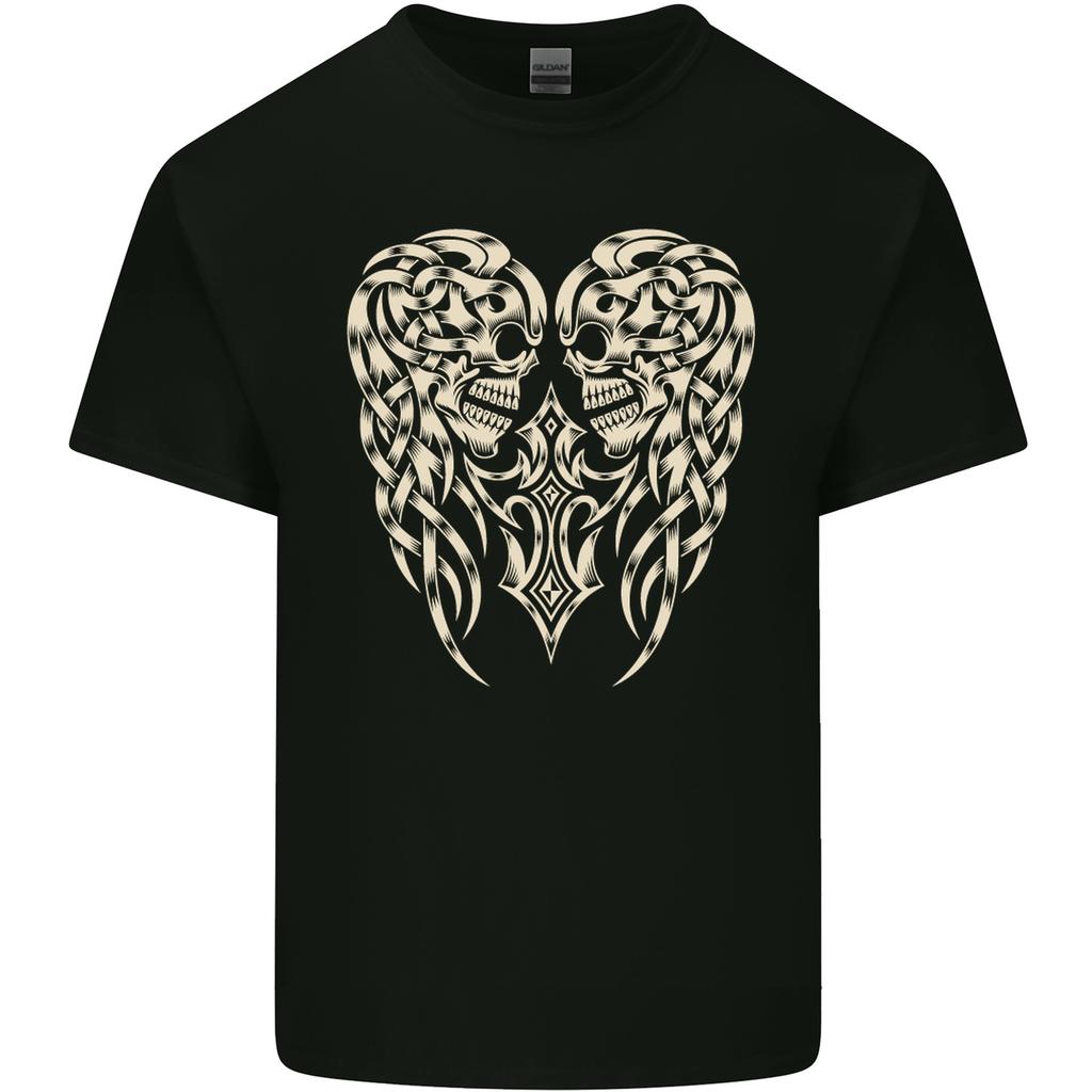 Angel Skull Wings Motorcycle Biker Unisexs Light Cotton TShirt