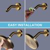 Adjustable Angles Round Bathroom Shower Head with Anti-Clogging Silicone Nozzles, ABS Plastic Shower Head Gold