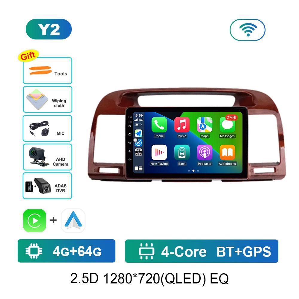 Car Video Multimedia Player Bluetooth for Toyota Camry 5 XV 30 2001 - 2006 WiFi Android 14 GPS Navi 2.5D Screen Auto Tools