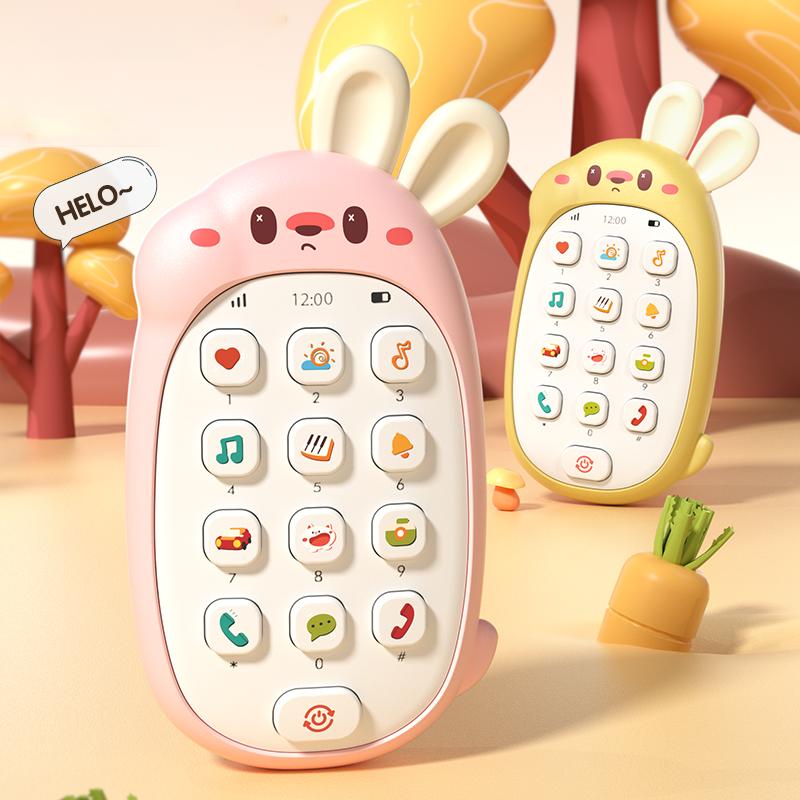 Children's Rabbit Toys Mobile Phones Baby Chewable Puzzle Multifunctional Music Phone Male And Female Without Battery