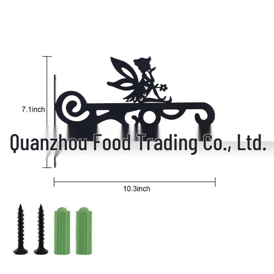 Wrought Iron Wall-Mounted Flower and Wind Chime Hanger