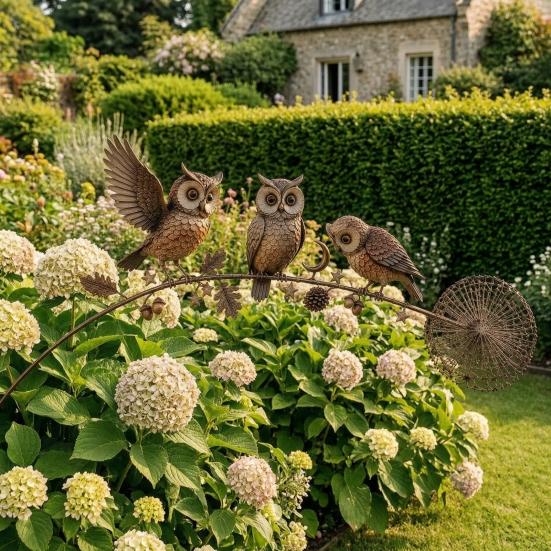 Gedenk-Gartenstecker Tierstecker, Rustikale Hofkunst-Dekorationen mit Löwenzahn-Akzent, Metall-Außen-Deko-Skulptur für Rasen Terrasse Blumenbeet