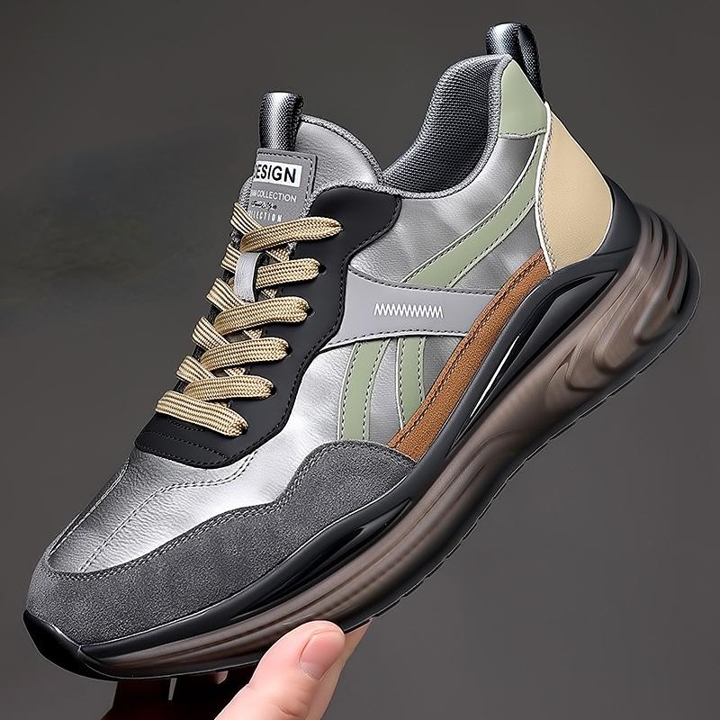 Fashion 2025 Spring Autumn Platform Sneakers Men Leather Facing Street Fashion Shoes for Men New Designer Zapatillas Hombre Shoe