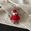 Mushroom Umbrella Wool Felt Animal Pendant Mountain Climbing Bear Fairy Tale Style Keychain  Couple