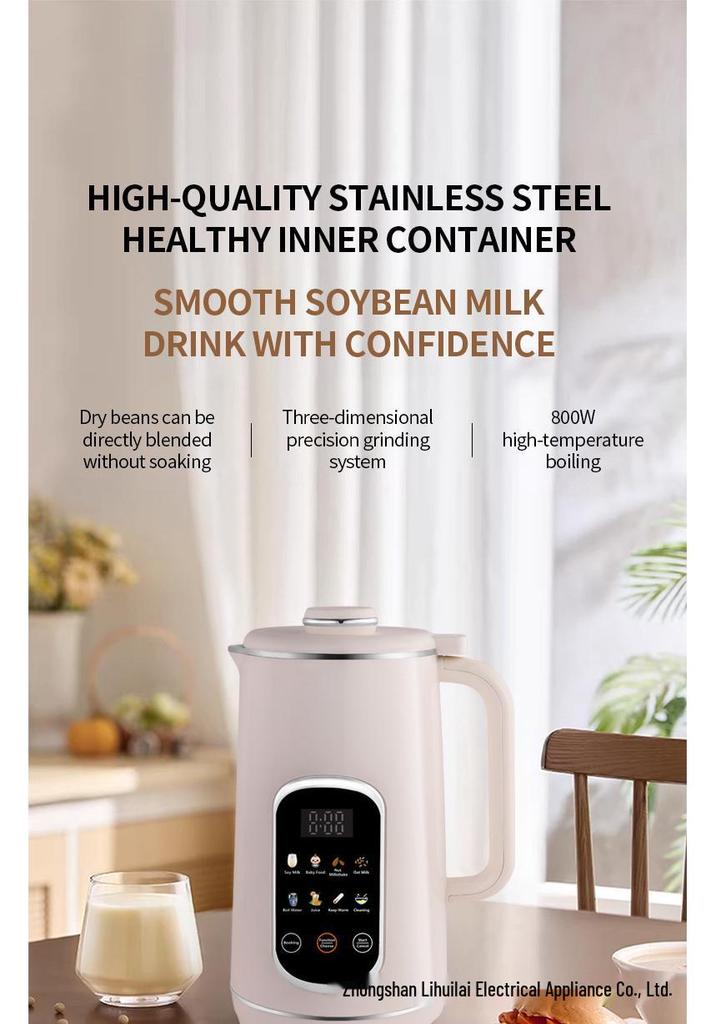 110V-220V Mini Filter-Free Soy Milk Maker, Fully Automatic Wall-Breaking Household Machine for 3-4 People