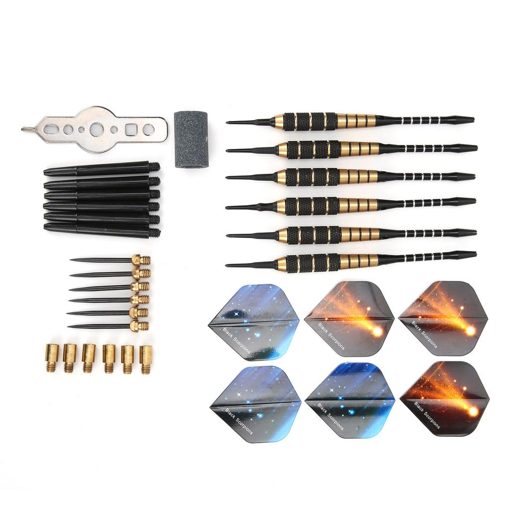 6Pcs Safety Hard Needle Darts Set Aluminium Alloy Soft Tip Dart Set Game Equipments
