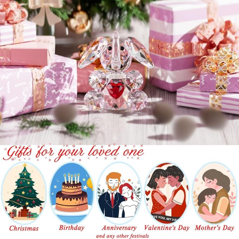 Cute Crystal Elephant Figurines Cut Glass Art Ornament Elephant Statues Animal Collectibles for Home Office Decorations