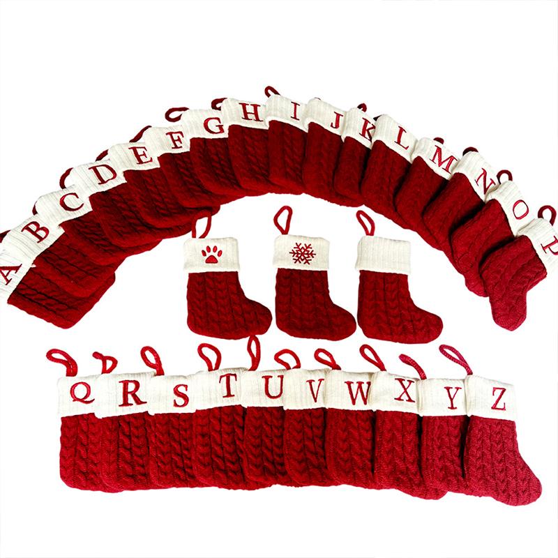 Boże Narodzenie Piękne Świąteczne Skarpety Torby na Prezenty Listy Torba na Cukierki Dekoracje Czerwone