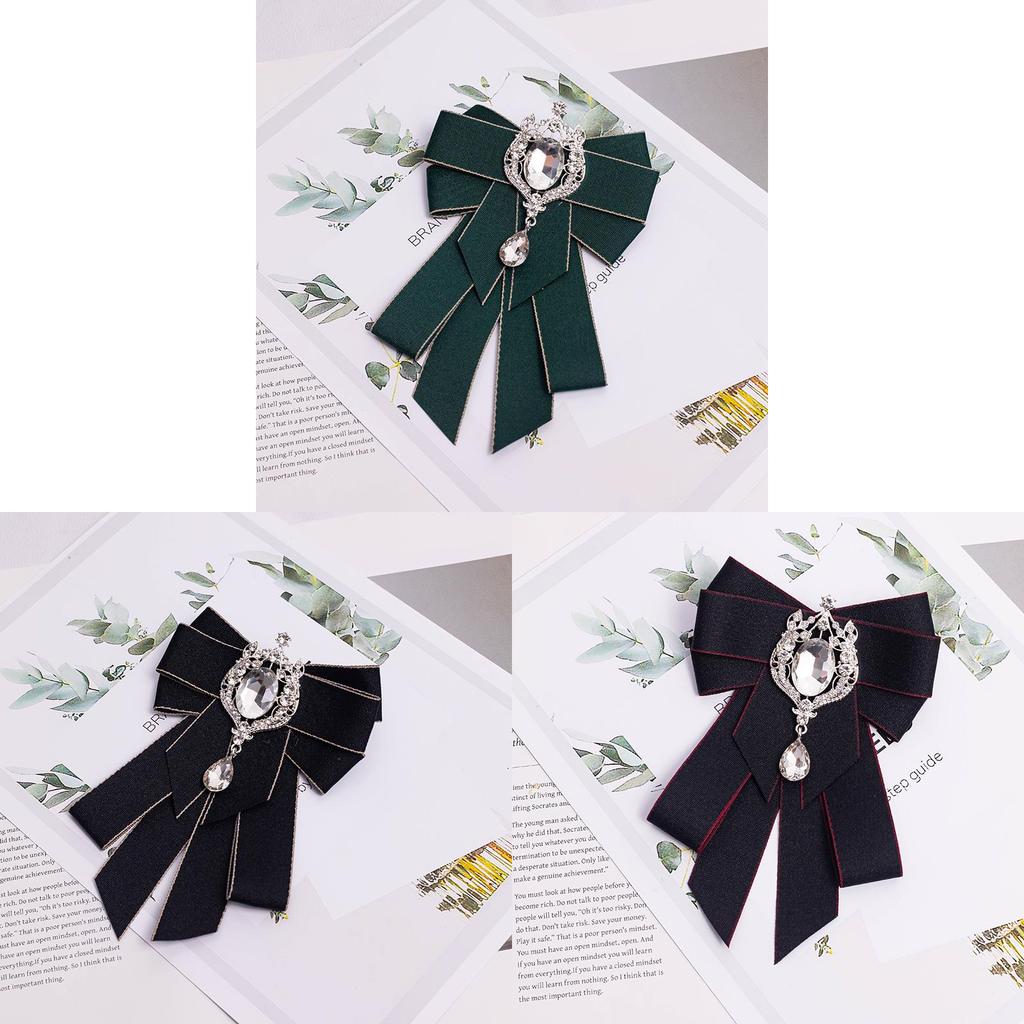 Japanese Art Style Dress Pin With Water Drill And Bow Knot For Adult Women