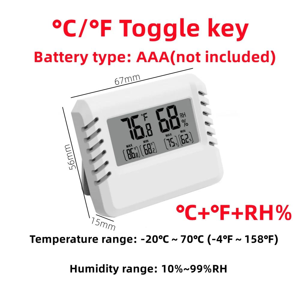 Mini LCD Digital Termometer Hygrometer Temperatur Inomhus Bekväm Temperatursensor Fuktighetsmätare Mätinstrument Kabel