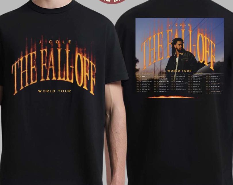 J Cole The Fall Off World Tour 2026 Schedule Dates Two Sided T-Shirt XXL